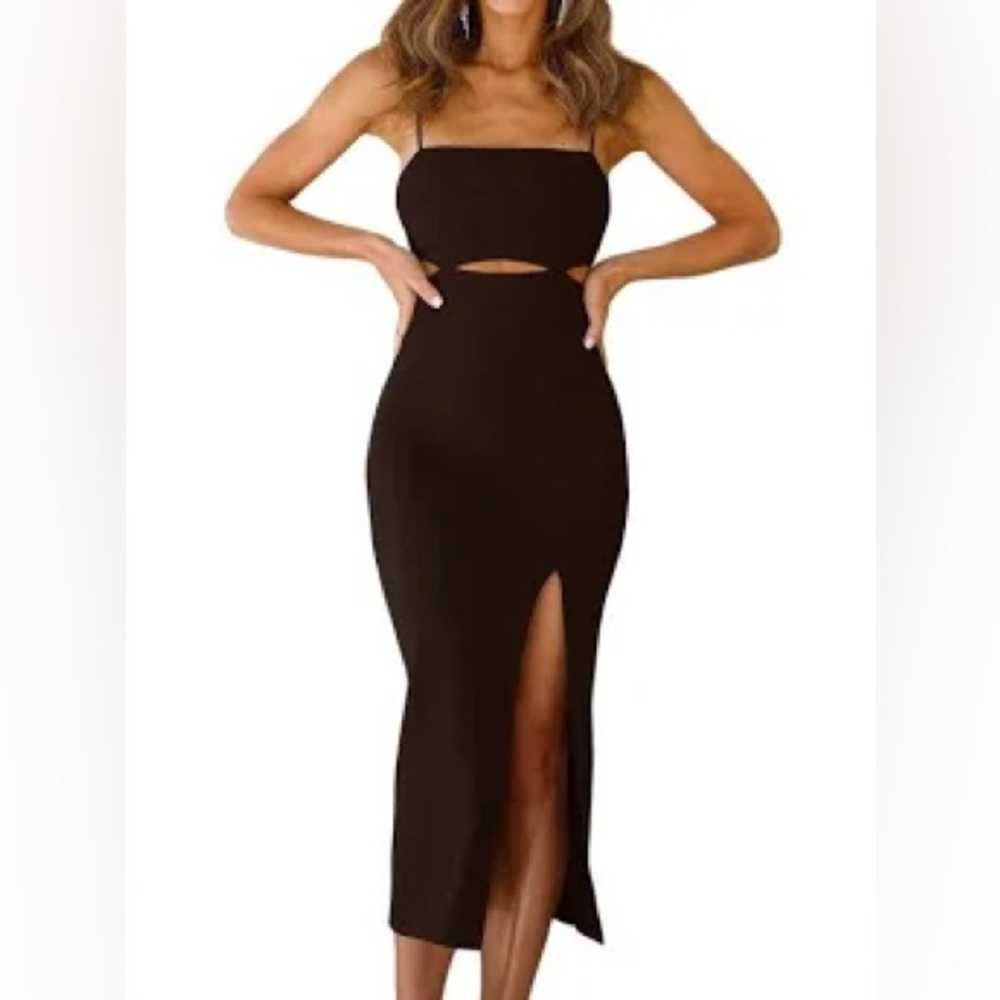 Black midi dress